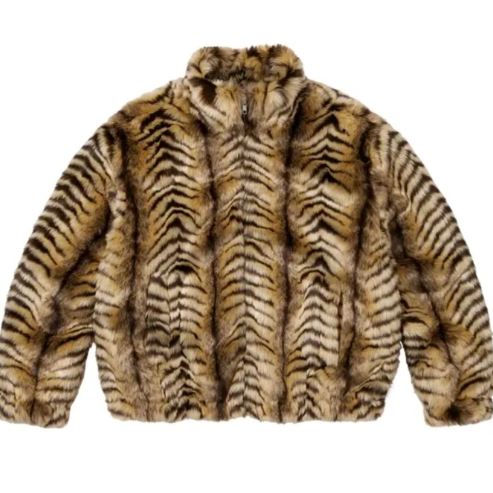 Supreme Faux Fur Lined Jacket in Brown & Black
